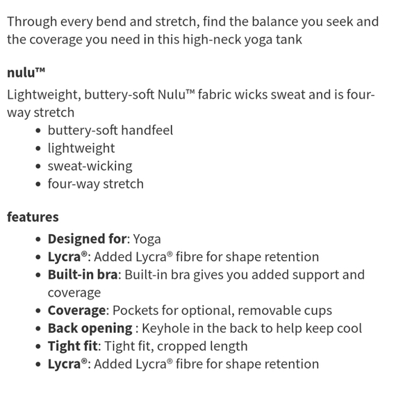 Lululemon Key To Balance Nulu High Neck Red Tank Top Size 6 - Picture 6 of 11